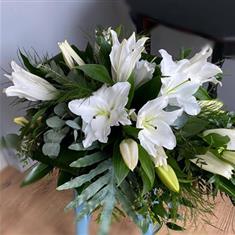Lily Funeral Casket Spray