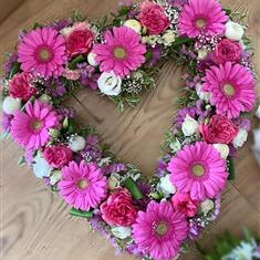 Hot Pinks Open Funeral Heart