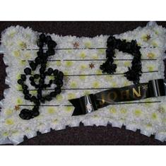 Musical Note Floral Tribute Pillow