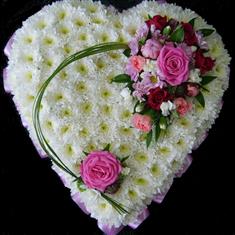 Funeral Heart with Spray