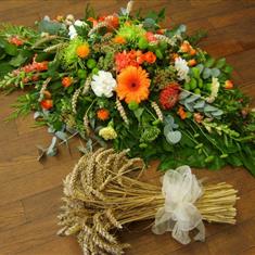 Casket Spray and Wheat Sheaf Tribute