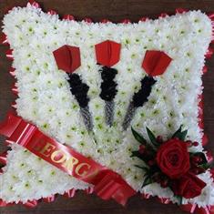 Darts Funeral Tribute Cushion