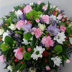 Pastel Garden Funeral Posy