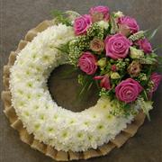 Massed Pink Rose Spray Wreath